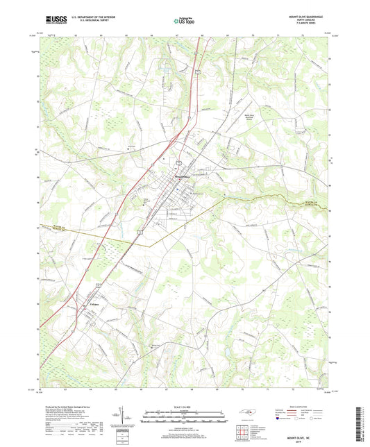 Mount Olive North Carolina US Topo Map Image