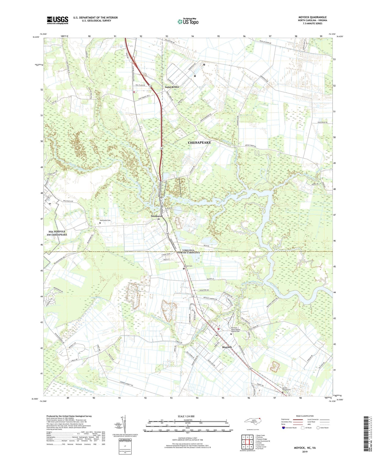 Moyock North Carolina US Topo Map Image