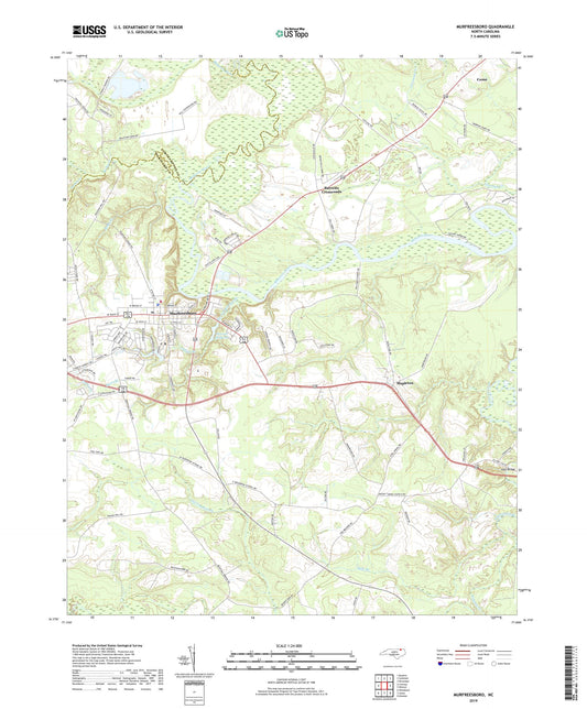 Murfreesboro North Carolina US Topo Map Image
