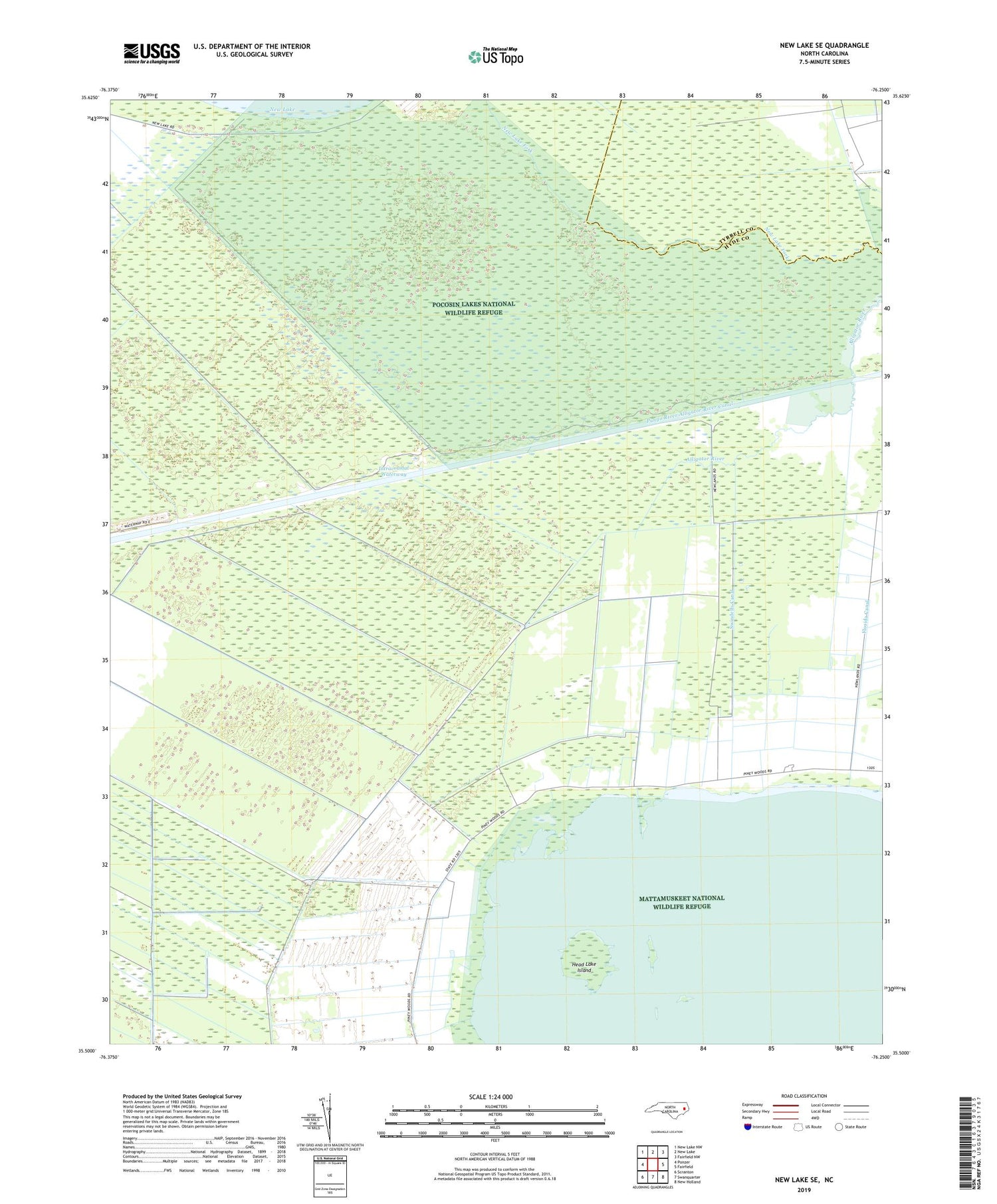 New Lake SE North Carolina US Topo Map Image