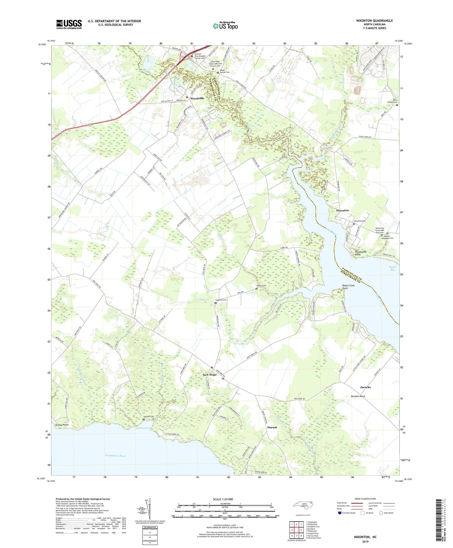 Nixonton North Carolina US Topo Map Image