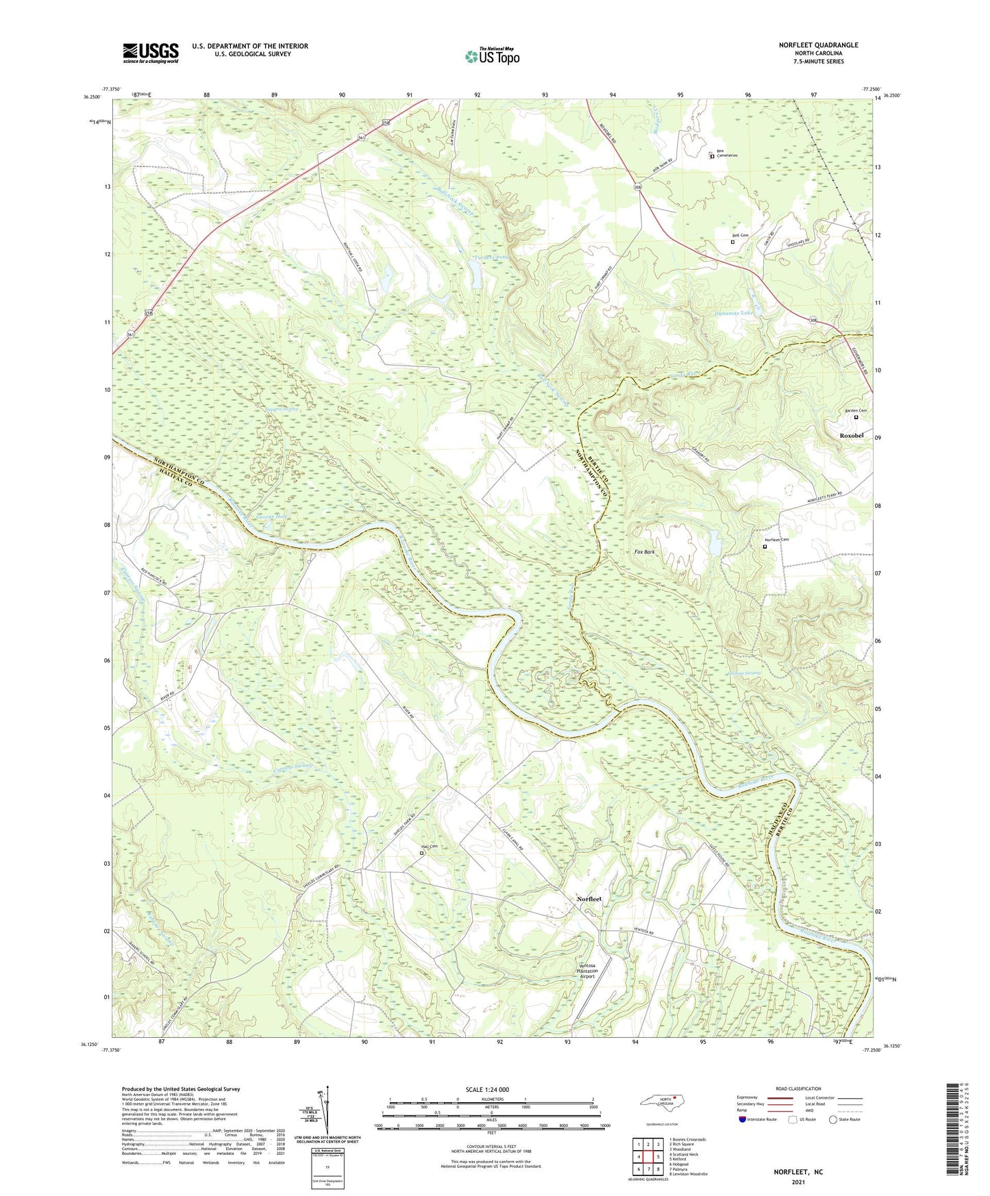 Norfleet North Carolina US Topo Map Image
