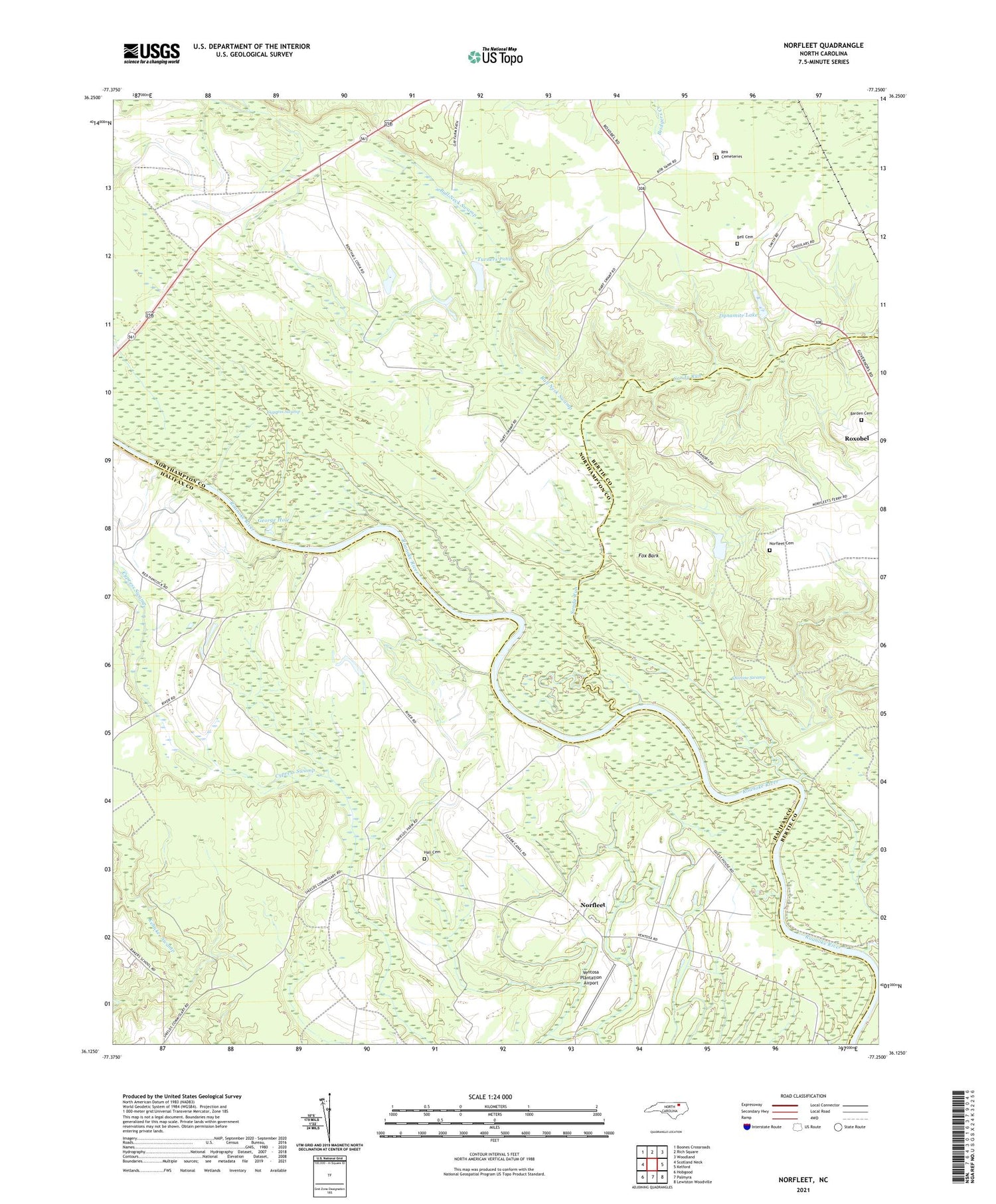 Norfleet North Carolina US Topo Map Image