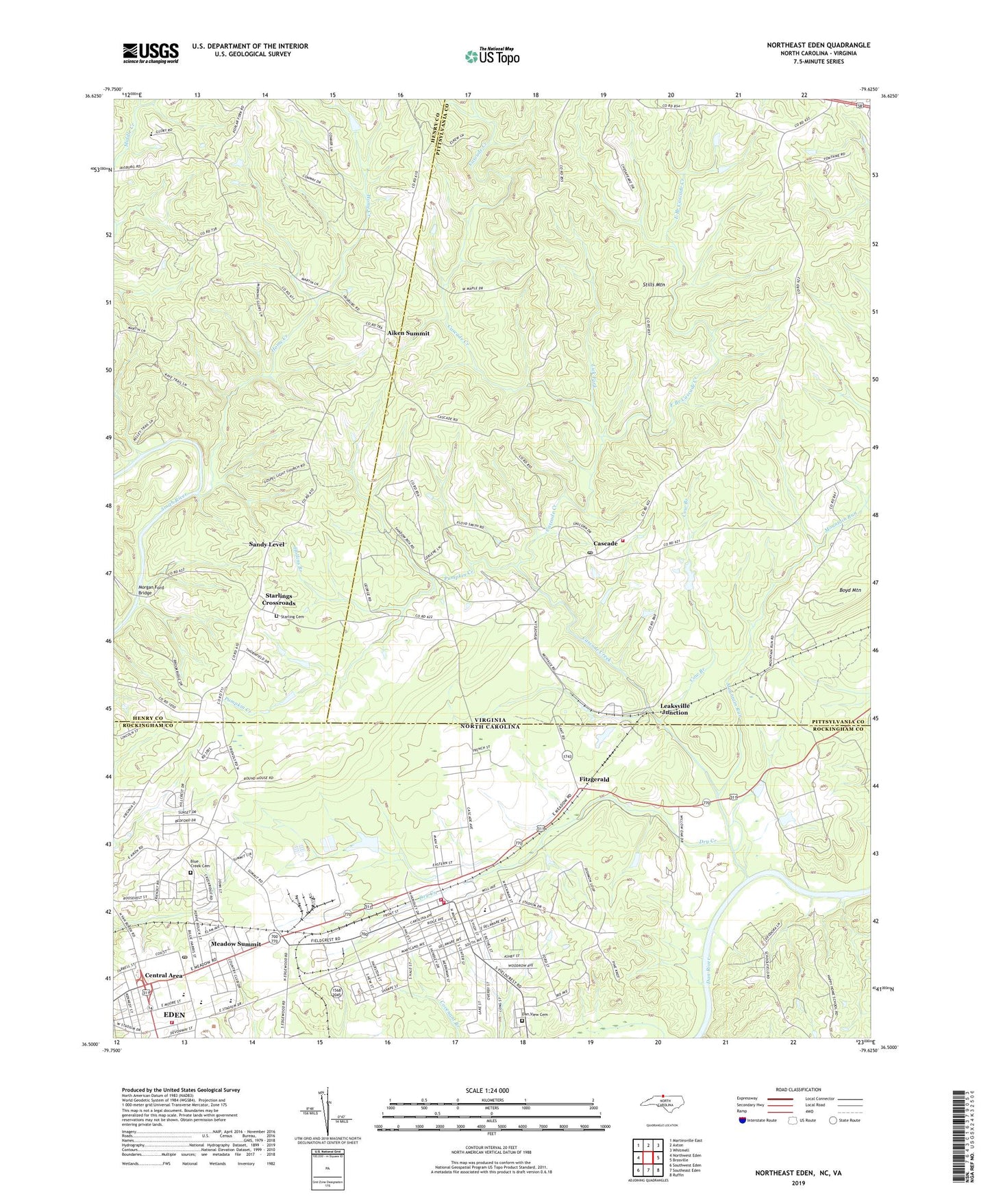 Northeast Eden North Carolina US Topo Map Image