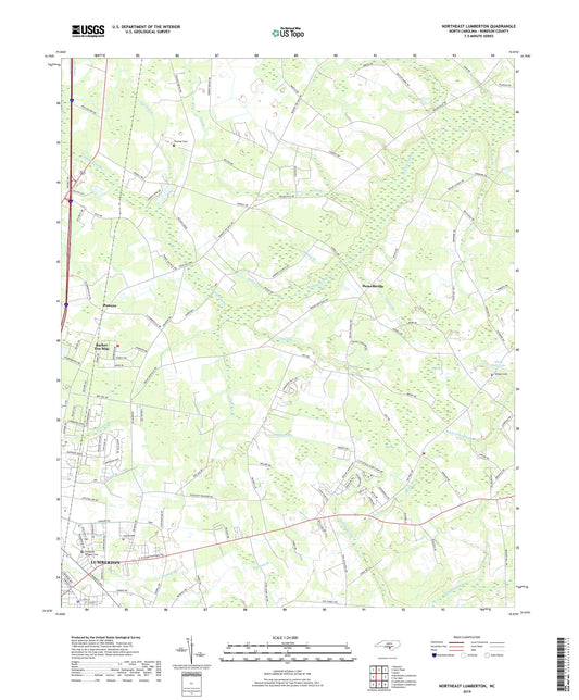Northeast Lumberton North Carolina US Topo Map Image