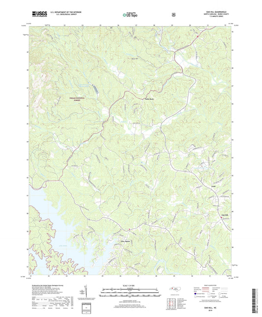Oak Hill North Carolina US Topo Map Image