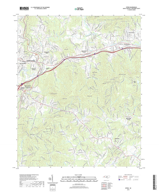 Oteen North Carolina US Topo Map Image