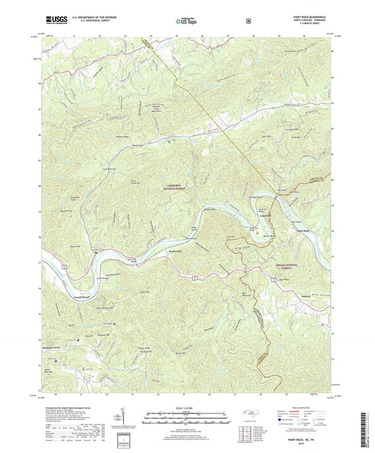 Paint Rock North Carolina US Topo Map Image