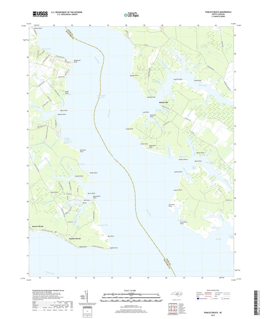 Pamlico Beach North Carolina US Topo Map Image