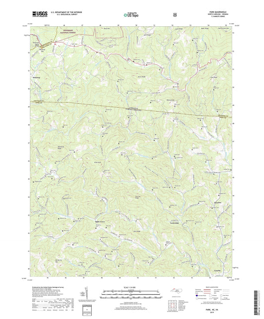 Park North Carolina US Topo Map Image
