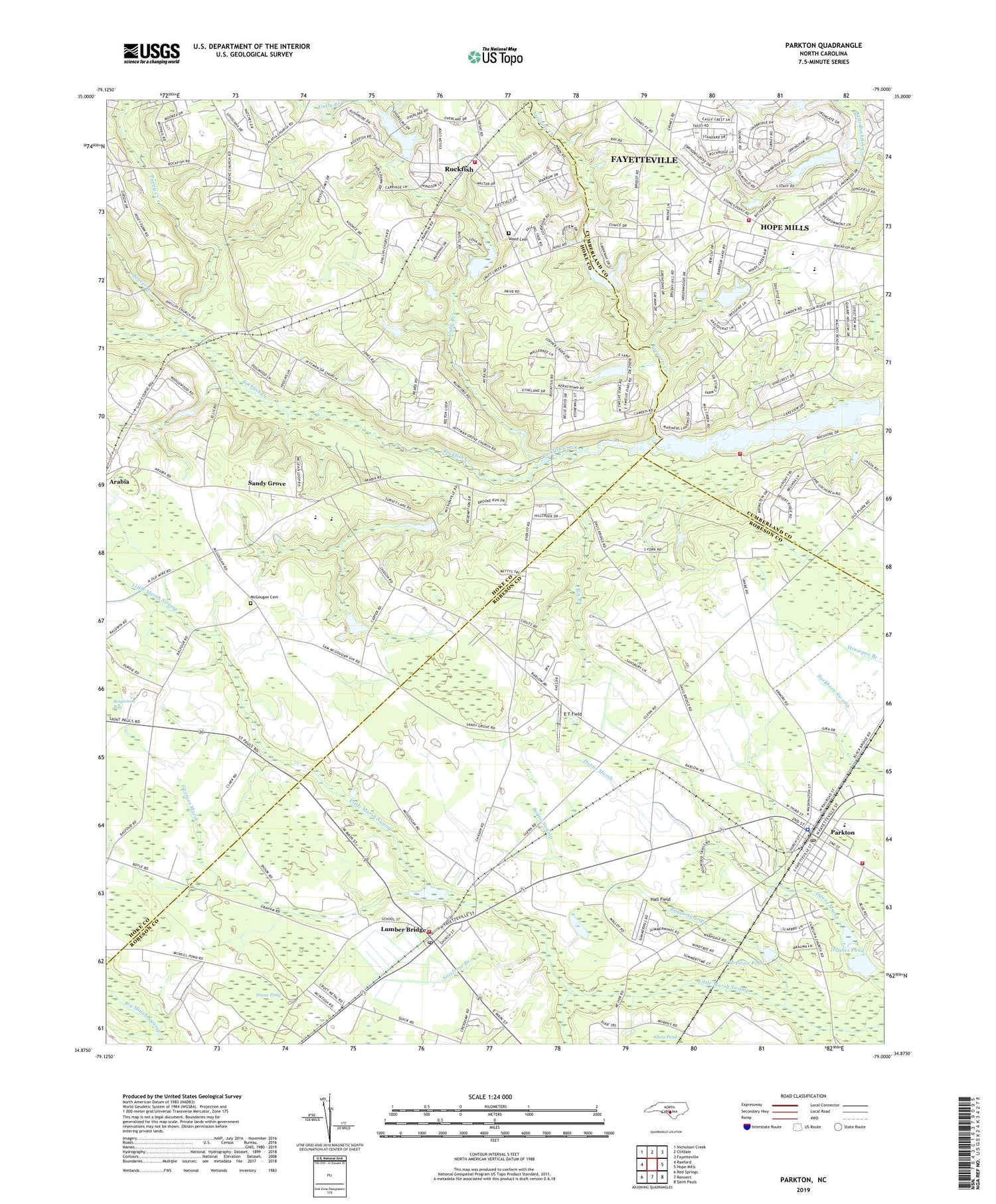 Parkton North Carolina US Topo Map Image