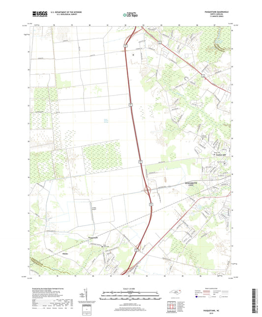 Pasquotank North Carolina US Topo Map Image
