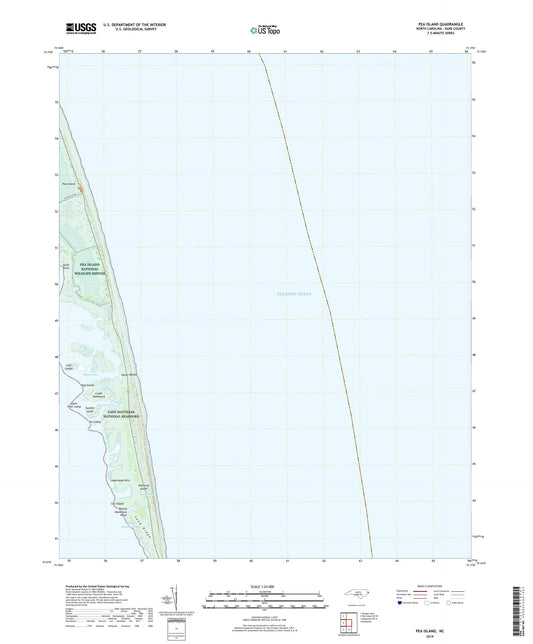 Pea Island North Carolina US Topo Map Image