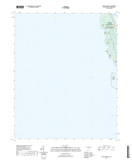 Pea Island OE W North Carolina US Topo Map Image