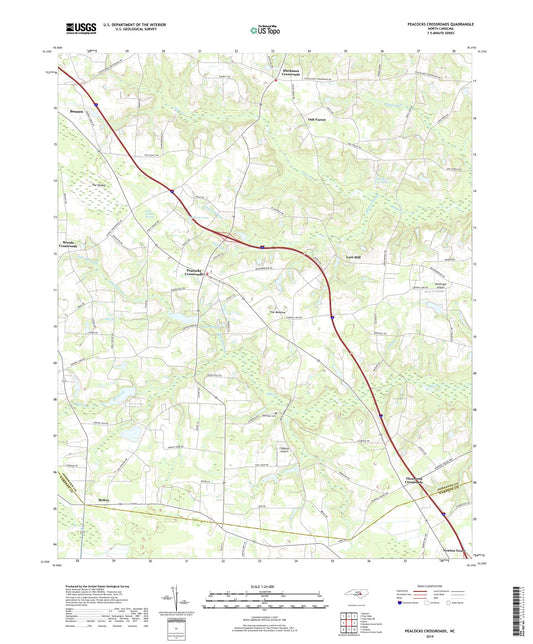 Peacocks Crossroads North Carolina US Topo Map Image