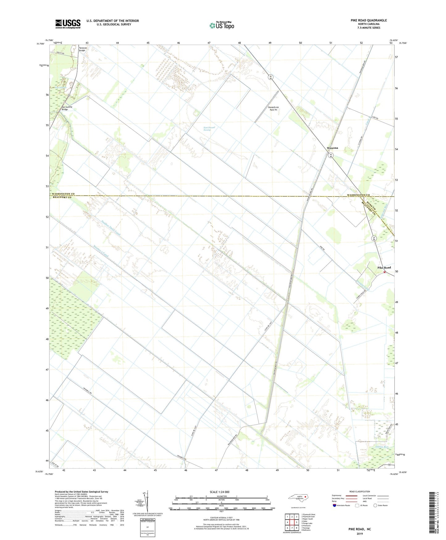 Pike Road North Carolina US Topo Map Image