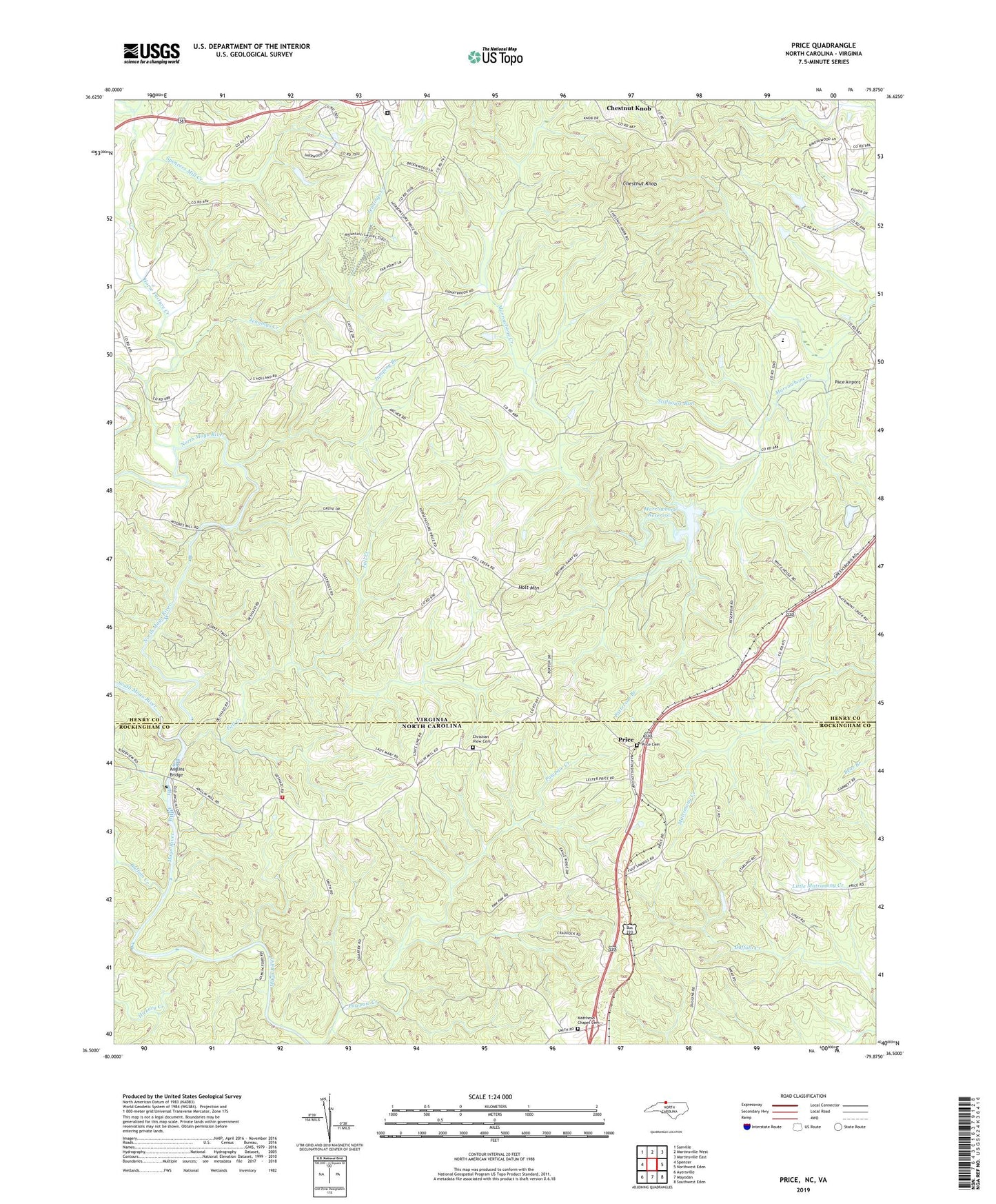 Price North Carolina US Topo Map Image