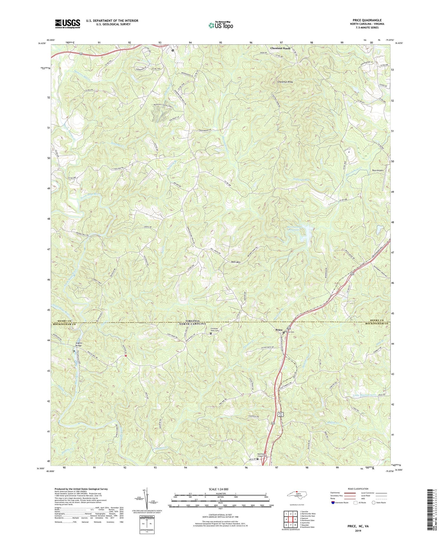 Price North Carolina US Topo Map Image