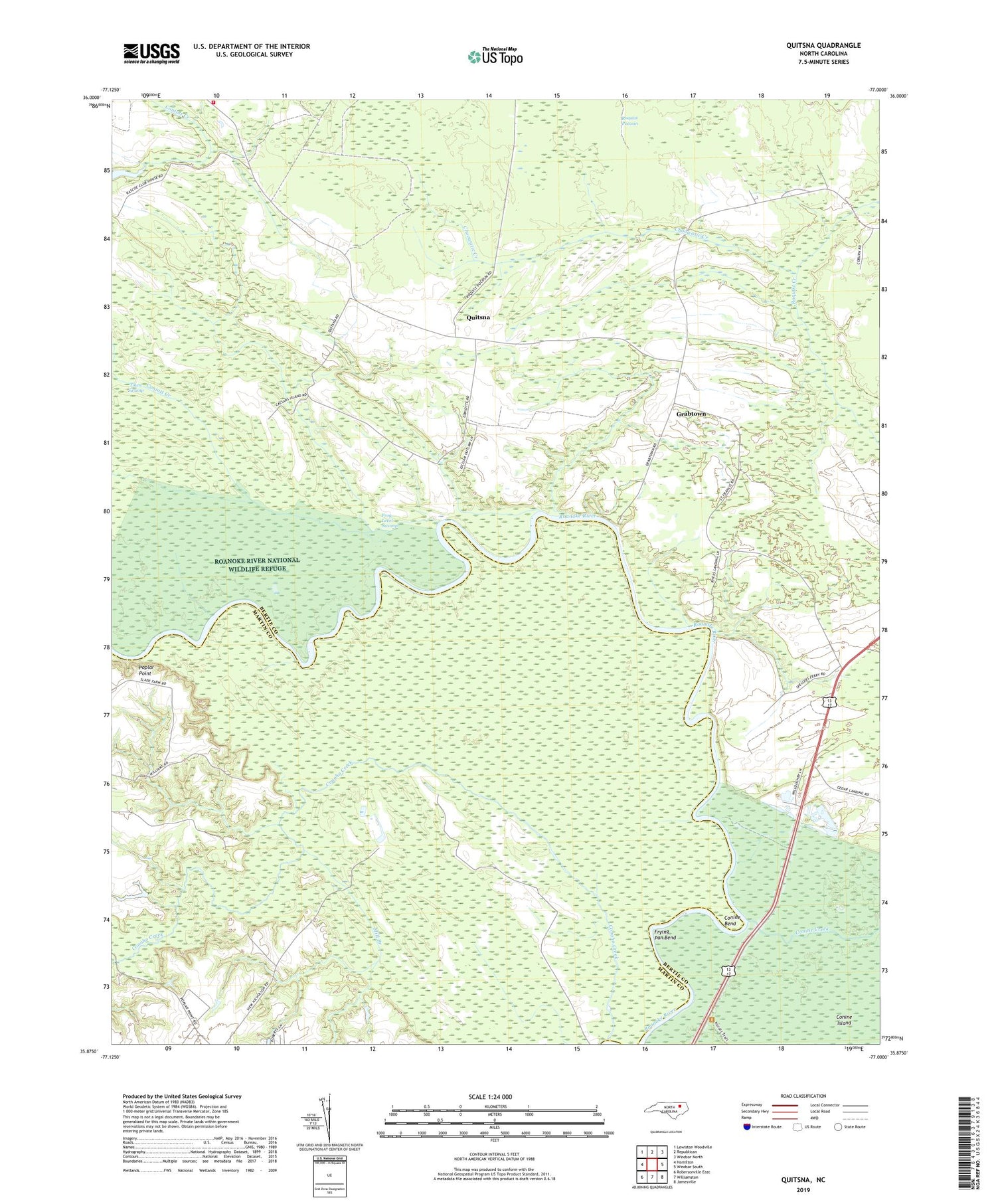 Quitsna North Carolina US Topo Map Image
