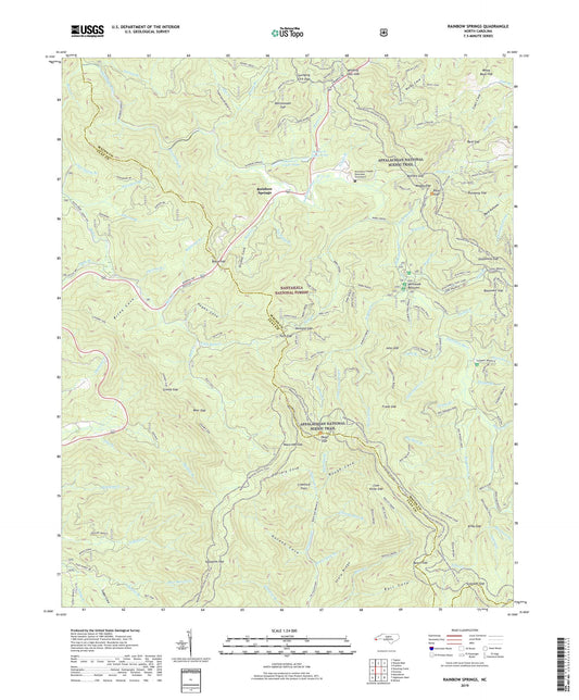 Rainbow Springs North Carolina US Topo Map Image