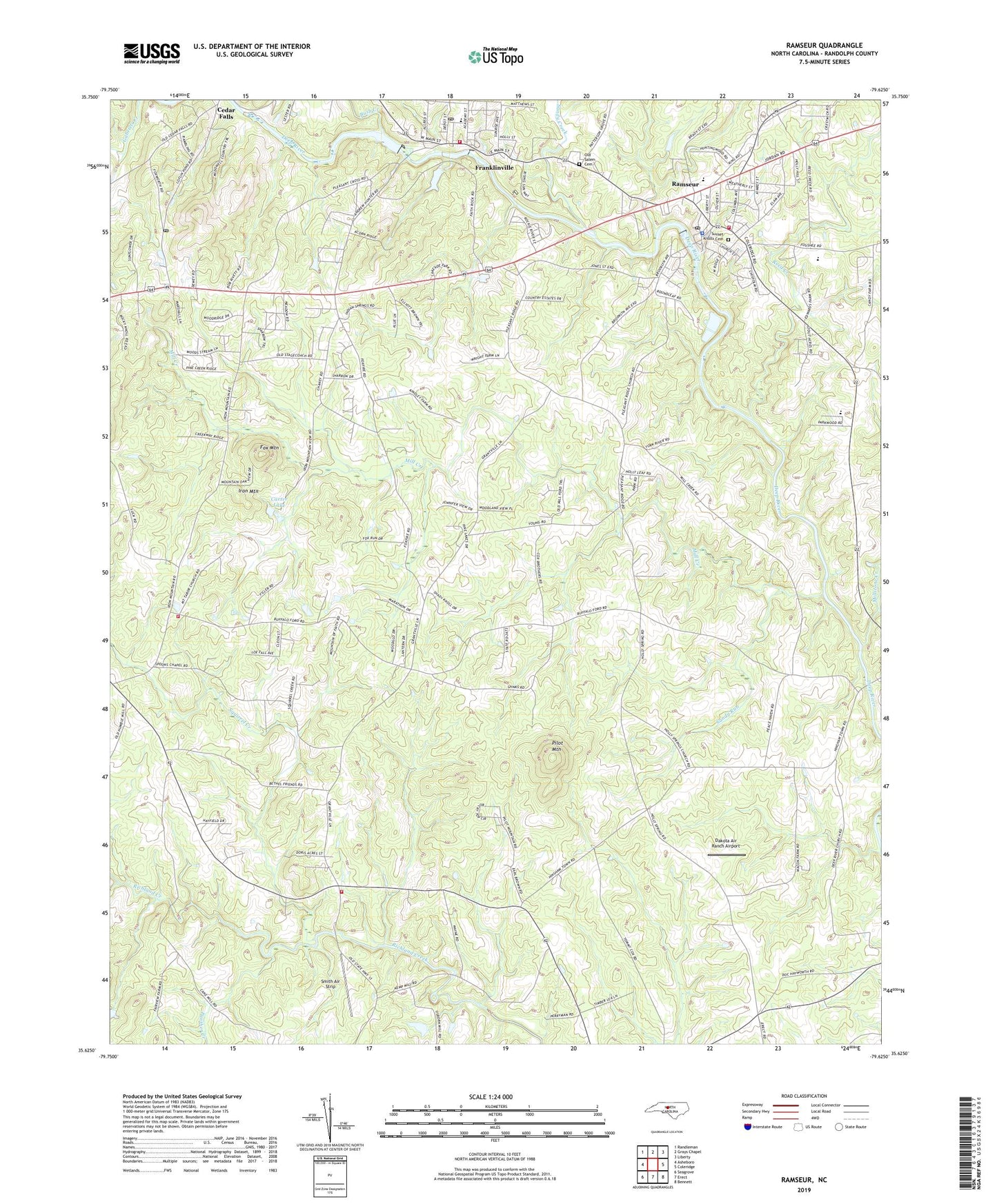 Ramseur North Carolina US Topo Map Image