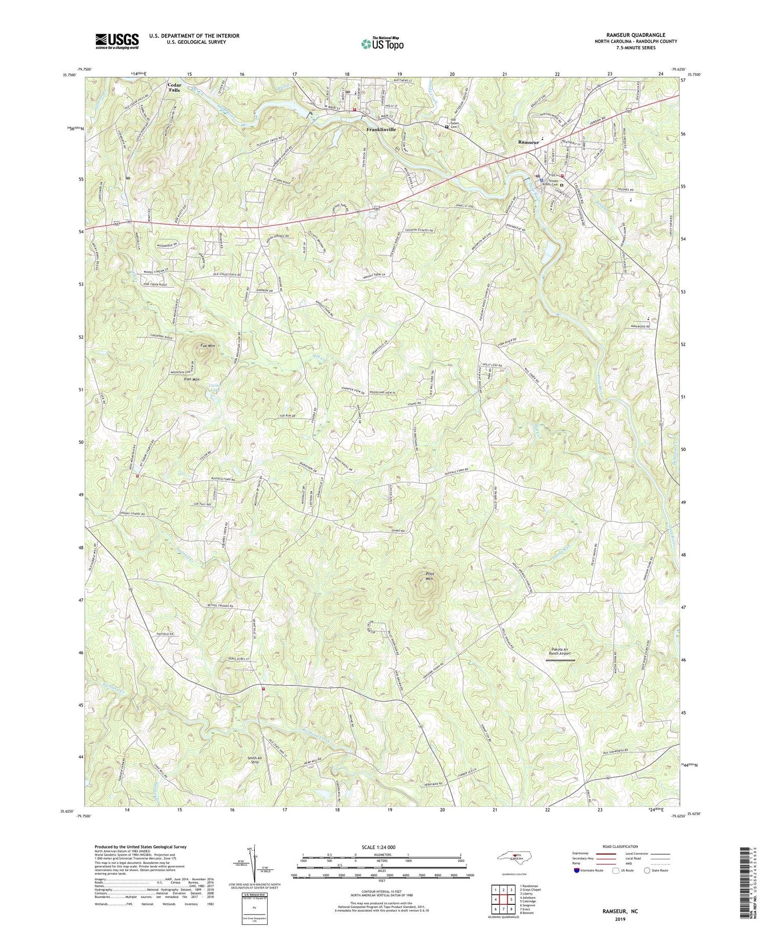 Ramseur North Carolina US Topo Map Image
