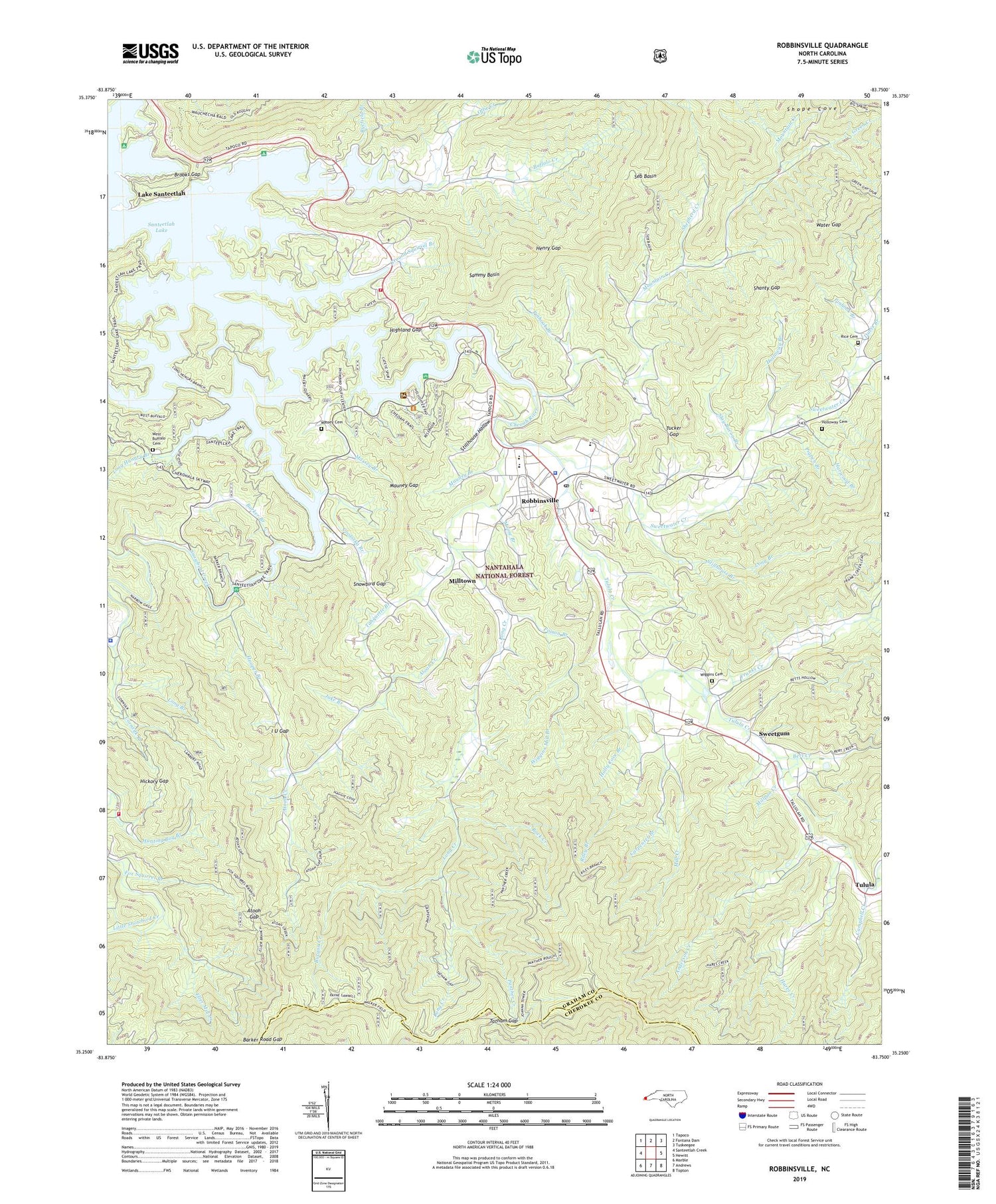 Robbinsville North Carolina US Topo Map Image