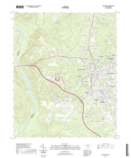 Rockingham North Carolina US Topo Map Image