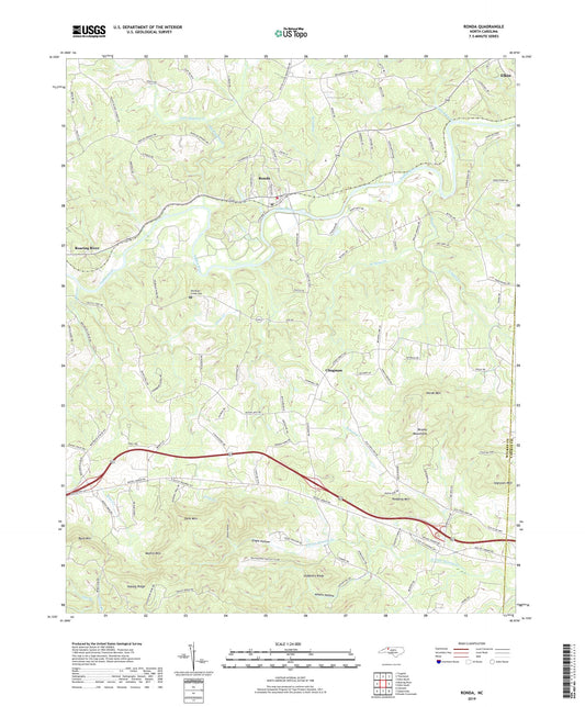 Ronda North Carolina US Topo Map Image