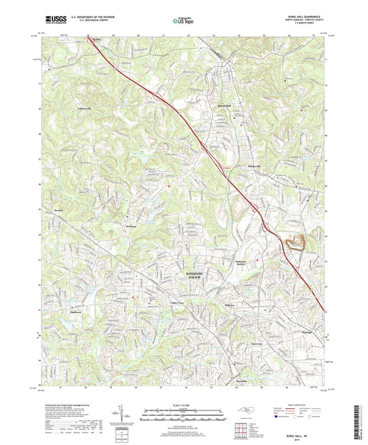 Rural Hall North Carolina US Topo Map Image