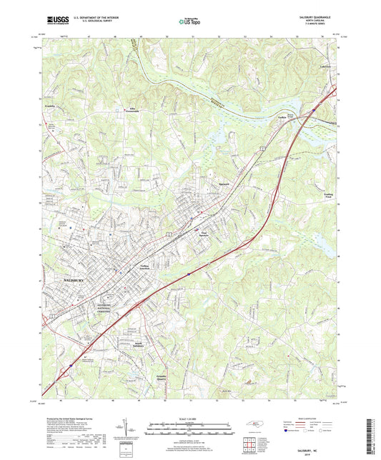 Salisbury North Carolina US Topo Map Image