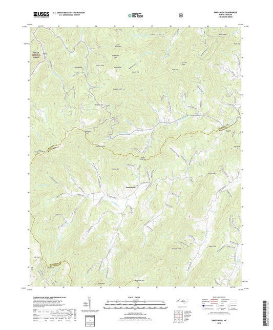 Sandymush North Carolina US Topo Map Image