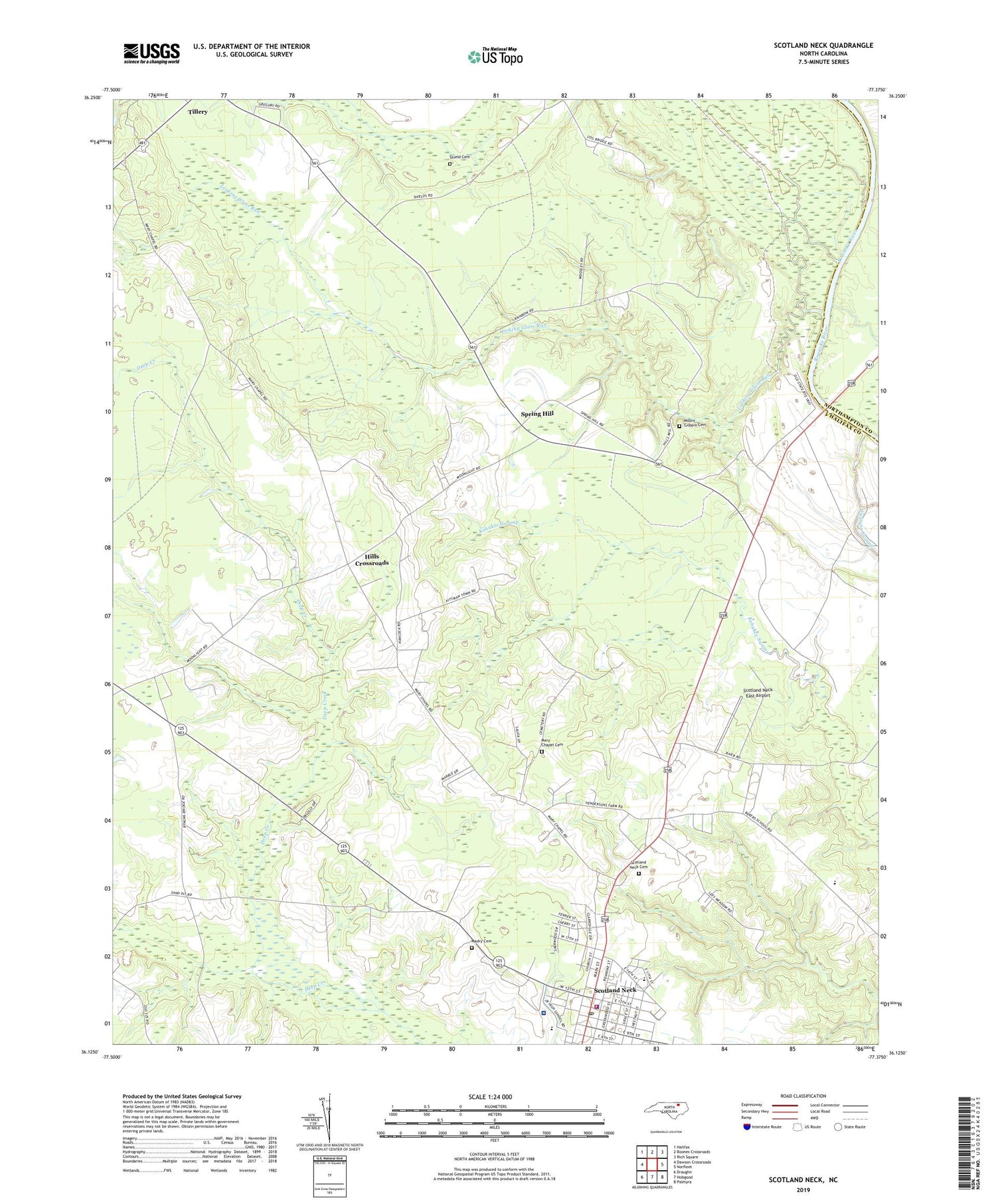 Scotland Neck North Carolina US Topo Map Image