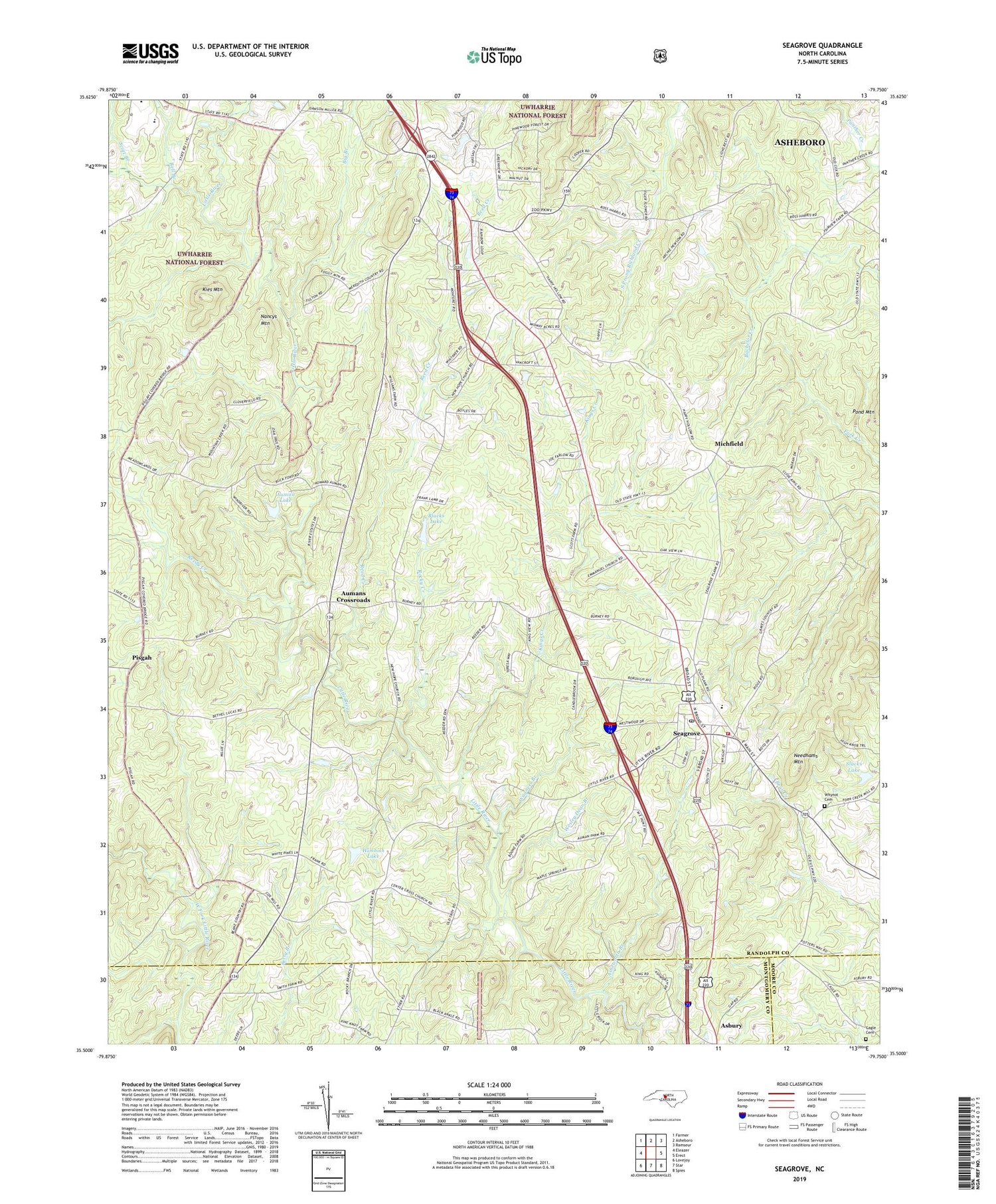Seagrove North Carolina US Topo Map Image