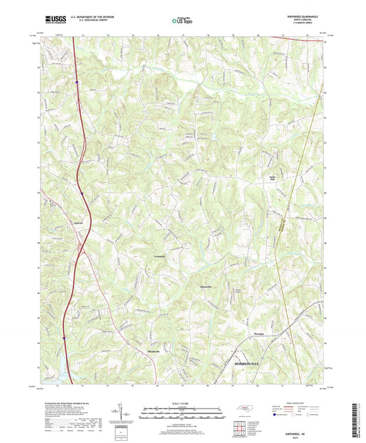 Shepherds North Carolina US Topo Map Image