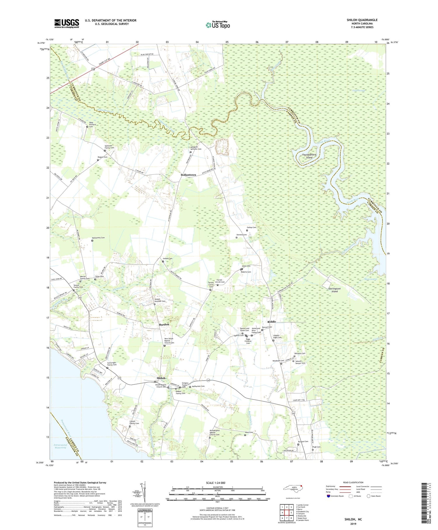 Shiloh North Carolina US Topo Map Image