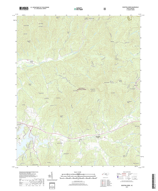 Shooting Creek North Carolina US Topo Map Image