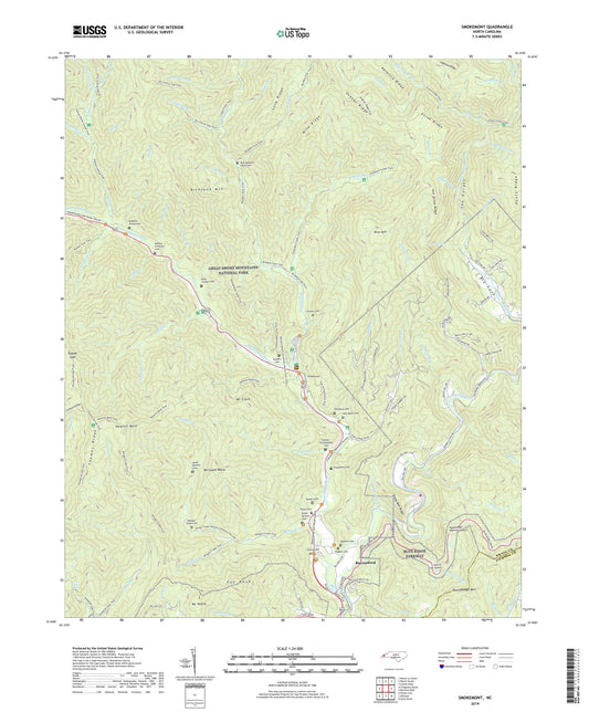 Smokemont North Carolina US Topo Map Image