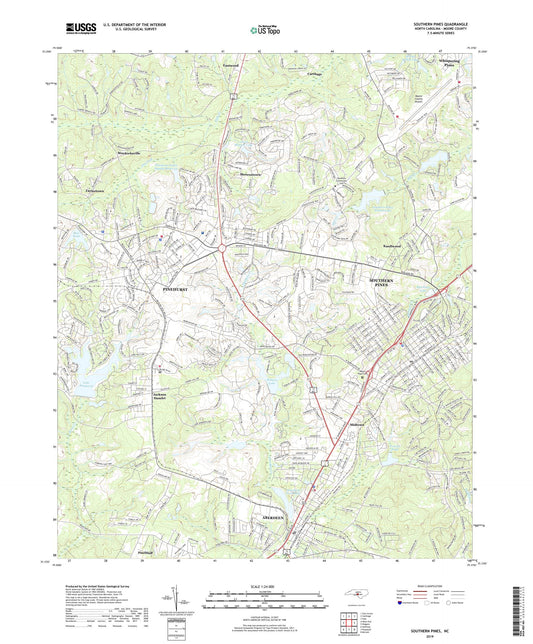 Southern Pines North Carolina US Topo Map Image
