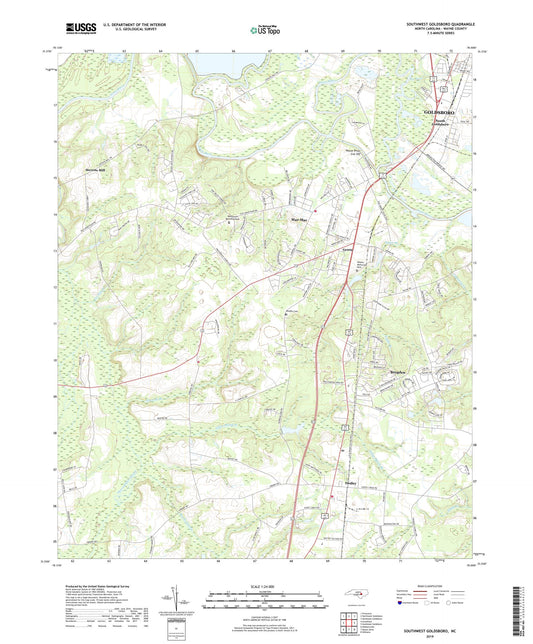 Southwest Goldsboro North Carolina US Topo Map Image