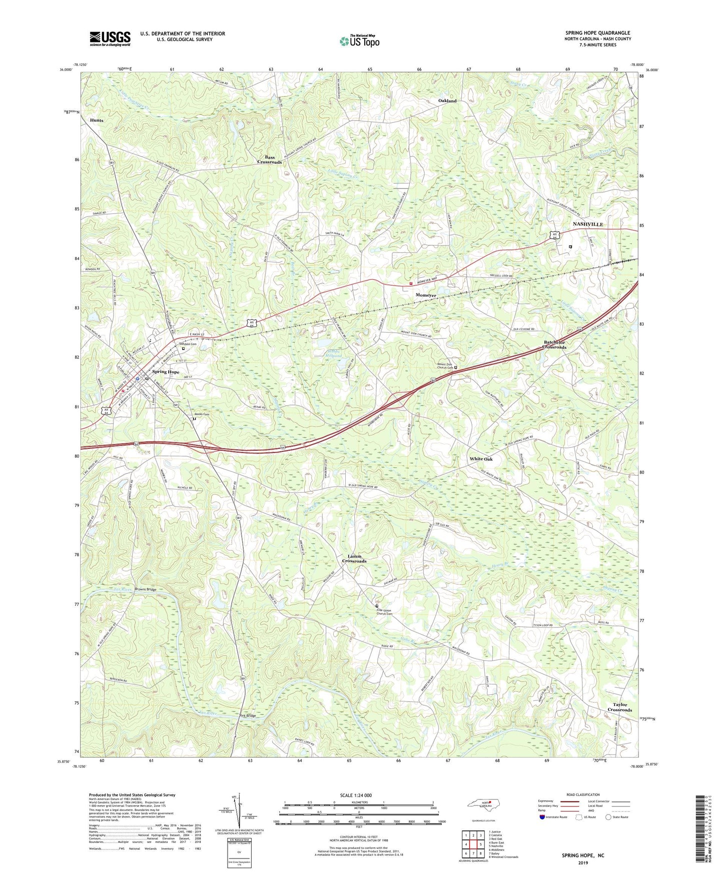 Spring Hope North Carolina US Topo Map Image