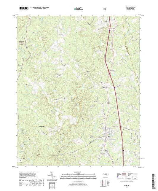 Star North Carolina US Topo Map Image