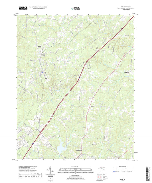 Stem North Carolina US Topo Map Image