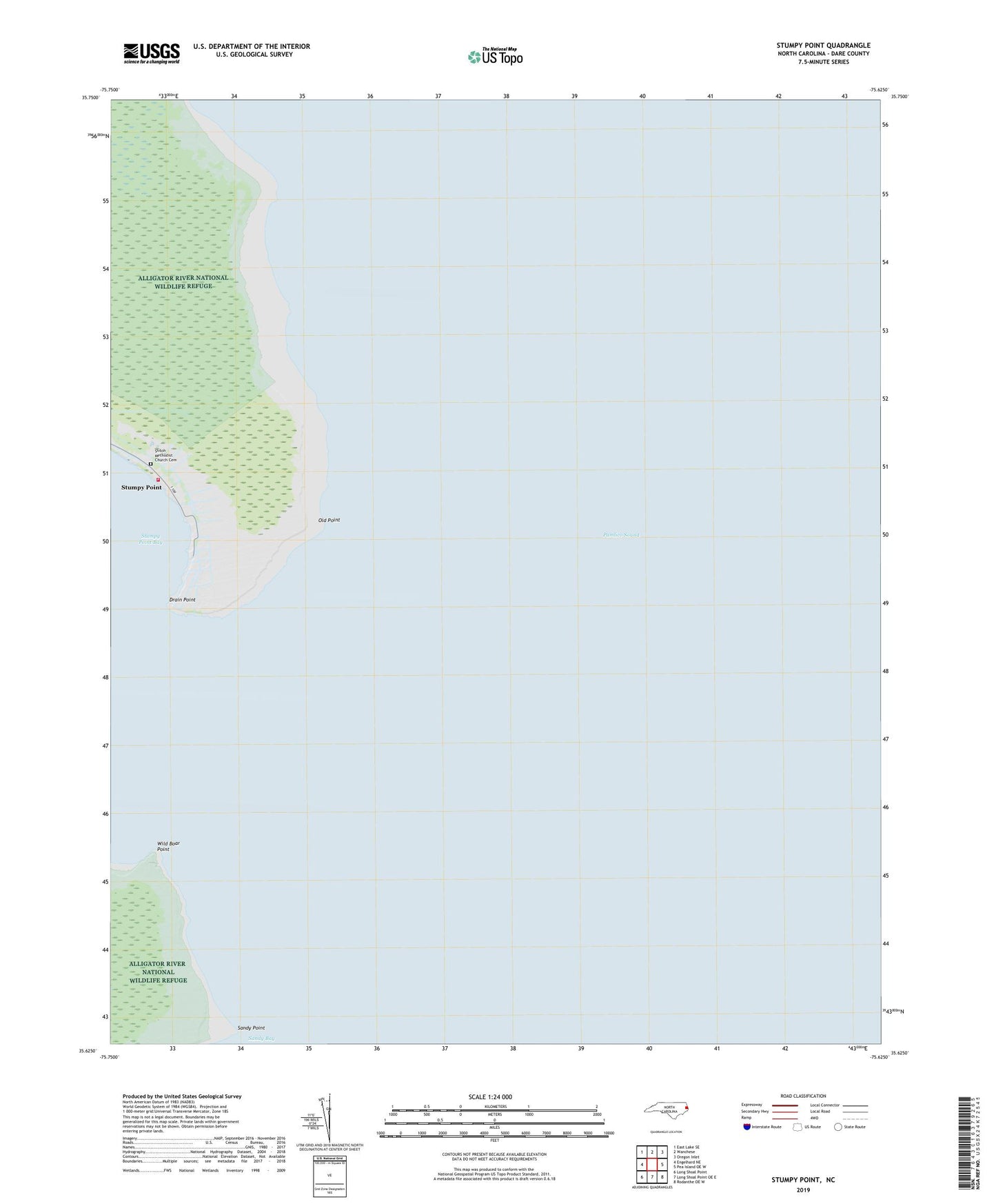 Stumpy Point North Carolina US Topo Map Image