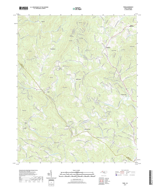 Todd North Carolina US Topo Map Image