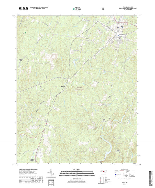 Troy North Carolina US Topo Map Image