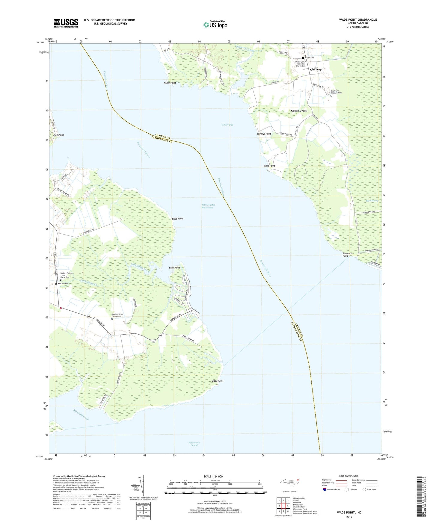 Wade Point North Carolina US Topo Map Image