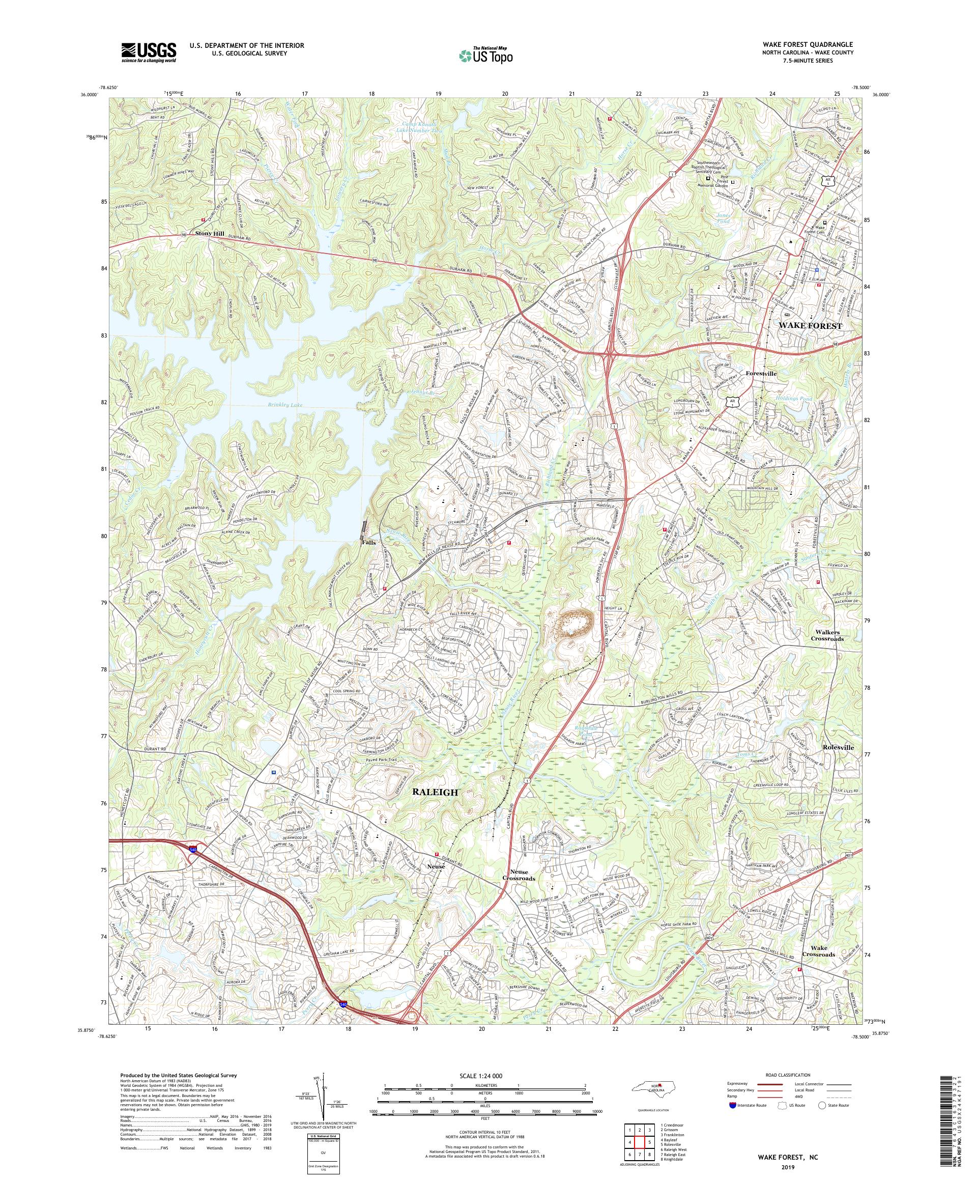 Wake Forest North Carolina US Topo Map