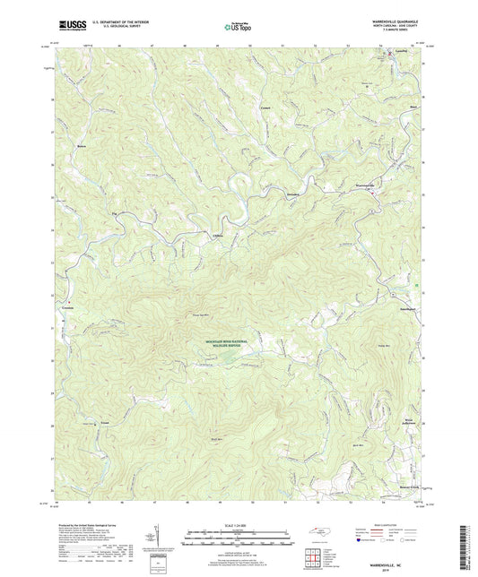 Warrensville North Carolina US Topo Map Image