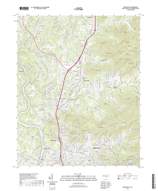 Weaverville North Carolina US Topo Map Image